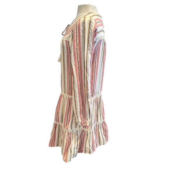 Caslon Multicolor Striped Long Sleeve Tassel Detail Dress Size S - Picture 3 of 8